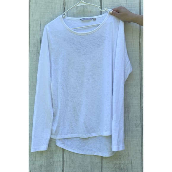 Athleta Solid White Longsleeved‎ Pullover Shirt Active Athletic Large Tall LT - Picture 1 of 4